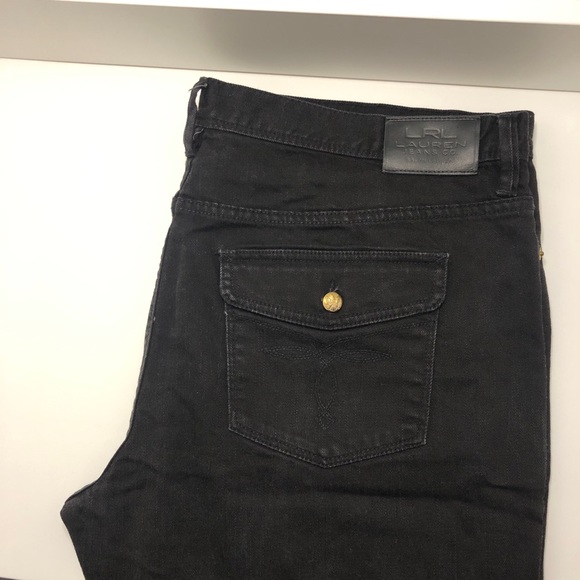 Great condition Lauren Ralph Lauren Black Jeans w/ gold embellishments - Sz 16 - Picture 7 of 7